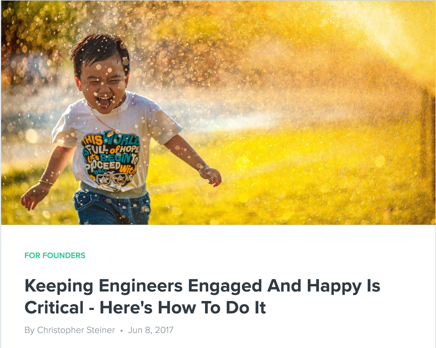 fundersclub keeping engineers happy